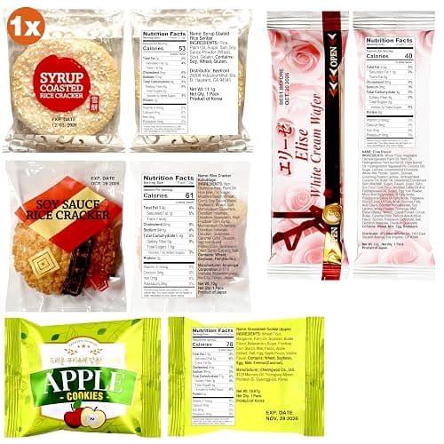 Dagaon Korean Japanese Snack Box - 20 Count. Assortment of Treats from Korea and Japan. Including Ramen, Biscuits, Cookies, Pies, Crackers, Chips, Candies. Dagashi Collection Set. thumbnail 6