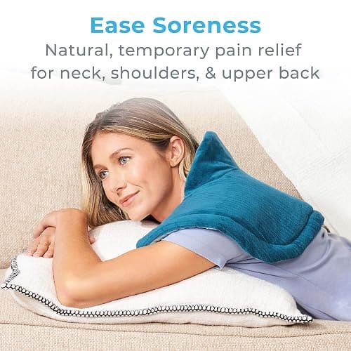 Pure Enrichment PureRelief Neck & Shoulder Heating Pad - 4 Heat Settings, Auto Shut-Off, Universal Fit, Magnet Closure, Soft Micromink, Storage Bag, 5-Year Warranty, Machine Wash (Turquoise Blue) thumbnail 2