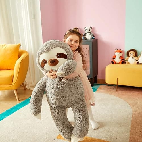 IKASA Large Sloth Stuffed Animal Plush Bradypode Toy for Children (Gray, 30 inches) thumbnail 6