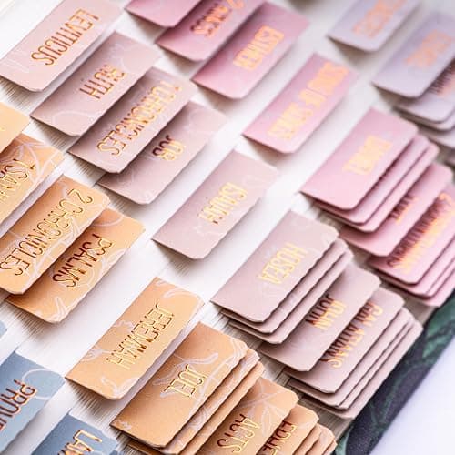 DiverseBee Laminated Bible Tabs (Gold Embossed Lettering), Bible Study Journaling Supplies, Bible Book Tabs, 73 Bible Tabs for Women and Men, Includes 4 Blank Tabs (Honeydew) thumbnail 3