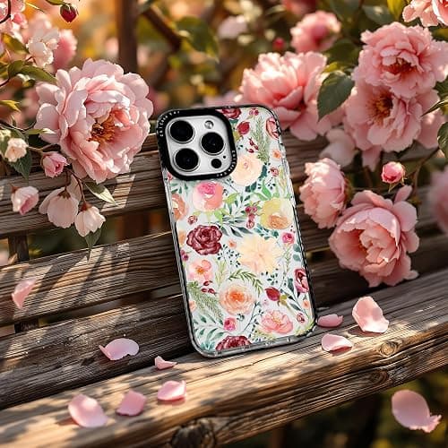 ChiCaseVer for iPhone 16 Pro Case, Watercolor Rose Garden Pattern, Military-Grade Drop Protection, Cute Soft Slim TPU Protective Cover with Camera Lens Protection for Women & Girls thumbnail 3