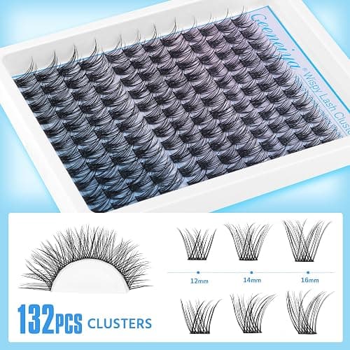 Geeneiya Lash Clusters Wispy C Curl Eyelash Clusters 12-16MM Individual Eyelashes Natural Cluster Eyelash Extensions Cluster Lashes Natural Look（154PCS, C Curl, 12-14-16mm) thumbnail 4