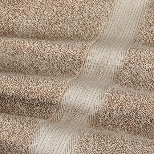 Amazon Basics Fade-Resistant 100% Cotton Bath Towel, 2 Pack, 30"x54", Taupe thumbnail 5