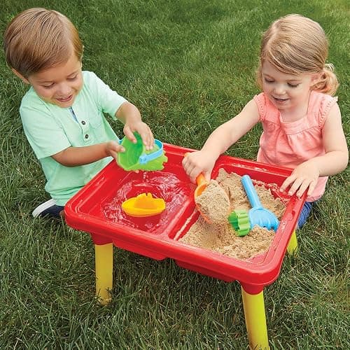 Toddler Sensory Kids Table with Lid | Sensory Bin | Kidoozie | Mega Block Compatible Lid | Indoor Outdoor Use , Red, G02521 17 x 12.5 x 11 inches thumbnail 2