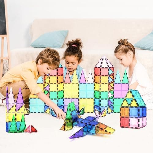 PicassoTiles 100 Piece Set 100pcs Magnet Building Tiles Clear Magnetic 3D Blocks Construction Playboards, Creativity Beyond Imagination, Inspirational, Recreational, Educational Conventional thumbnail 2