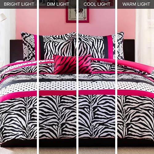 Intelligent Design Comforter Set Fun Bedroom Décor - Modern All Season Polka Dot Print, Vibrant Color Cozy Bedding Layer, Matching Sham, Decorative Pillow, Twin/Twin XL, Zebra Pink 3 Piece thumbnail 2