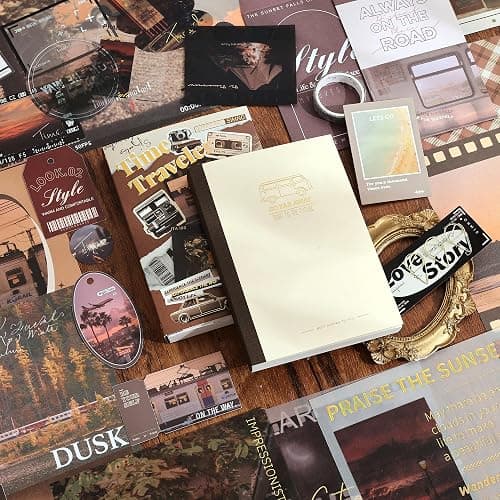 Scrapbooking Supplies Kit, Aesthetic Daily Life Travel Scrapbook Kit for Bullet Junk Journal, Stationery, A6 Grid Notebook, Flower DIY Journaling Supplies, Birthday Craft Gift Teen Girl Kid Women thumbnail 2
