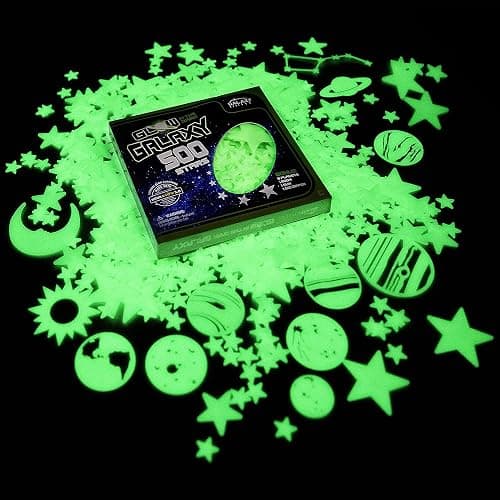 Glow in The Dark Stars for Ceiling, 500-Count, Largest Ceiling Glow Stars Assortment Includes Jumbo Sun, All 9 Planets, Bonus Moon and Entire Big Dipper Constellation Plus More! Stocking Stuffers thumbnail 4