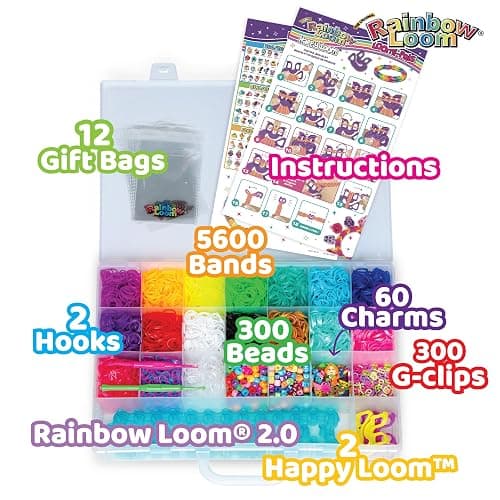 Rainbow Loom® Loomi-Pals™ MEGA Set, Features 60 Cute Assorted LP Charms, The New RL2.0, Happy Looms, Hooks, Alpha & Pony Beads, 5600 Colorful Bands All in a Carrying Case for Boys and Girls 7+ thumbnail 5
