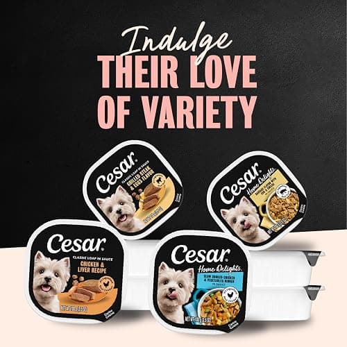 Cesar Wet Dog Food Home Delights & Classic Loaf in Sauce, Breakfast & Dinner Variety Pack, 3.5 oz. Trays, 24 Count (Pack of 1) thumbnail 7