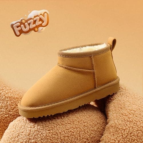 DREAM PAIRS Girls Boys Boots Kids Winter Ankle Faux Fur Lined Warm Snow Shoes Kid Short Boots for Little Kid/Big Kid thumbnail 6
