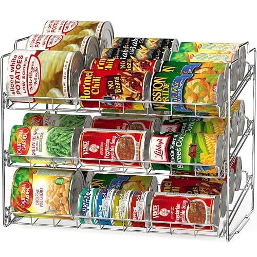 Deco Brothers Stackable Can Rack Organizer for Kitchen and Pantry, Holds Upto 36 Cans, Chrome Finish - Image 1