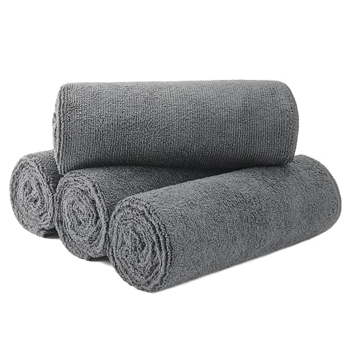 MICROFI New Microfiber Hair Drying Salon Towels, Quick Dry, Lint Free, 4 Pack (Gray, 16'' x 29'') - Image 1