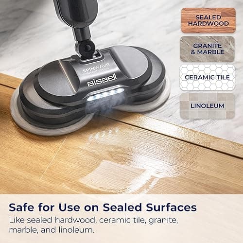 Bissell SpinWave SmartSteam Scrubbing Steam Mop with Extra Set of Rotating Mop Pads, 3897B - Spinwave Smartsteam thumbnail 7