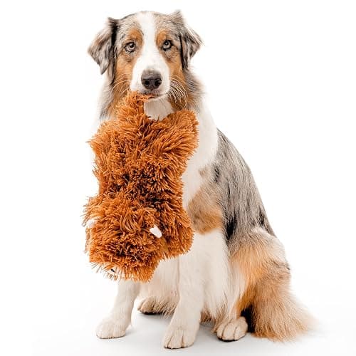 Playology Dog Toys | Plush Highland Cow Stuffed Animal | Beef Scented Jumbo Squeaky Toy | Plush Chew Toy for Large Dogs thumbnail 3