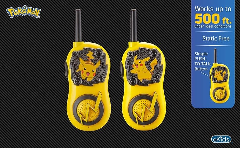 eKids Pokemon Walkie Talkies Pikachu Toys FRS Walkie Talkies for Kids Long Range Static Free Easy to Use For Indoor and Outdoor Games thumbnail 4