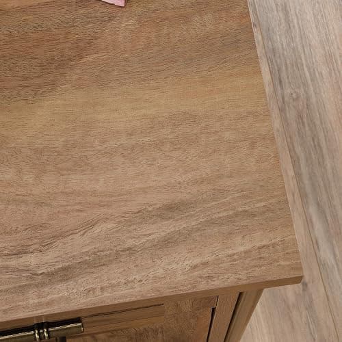 Sauder Coral Cape Corner Desk, Spacious Desktop and File Drawer, L Shaped Office Desk - Sindoori Mango Finish thumbnail 4