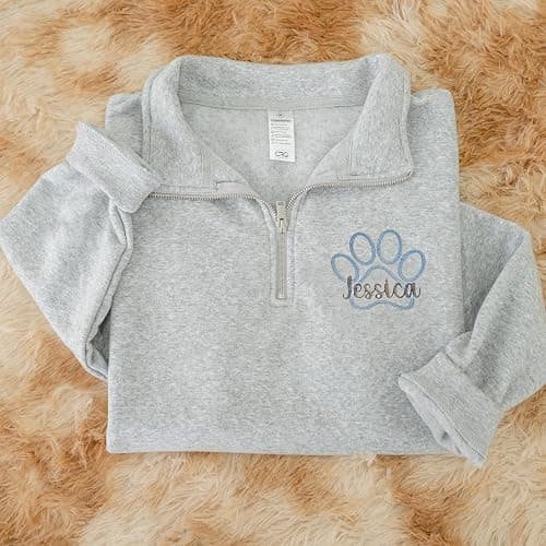 Vet Tech Custom Quarter Zip Sweatshirt, Personalized Embroidered Pullover for Women Veterinarian, Animal Doctor Hoodie, Custom Name Uniform for Pet Clinic Team, Holiday Outfit, Gift for Christmas thumbnail 3