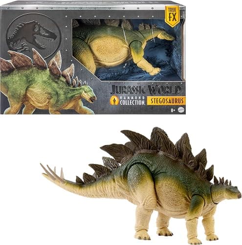 Mattel Jurassic World Hammond Collection Action Figure, Lost World Jurassic Park Stegosaurus, Carnivore Large Dinosaur Toy, Posable Wired Tail - Image 1