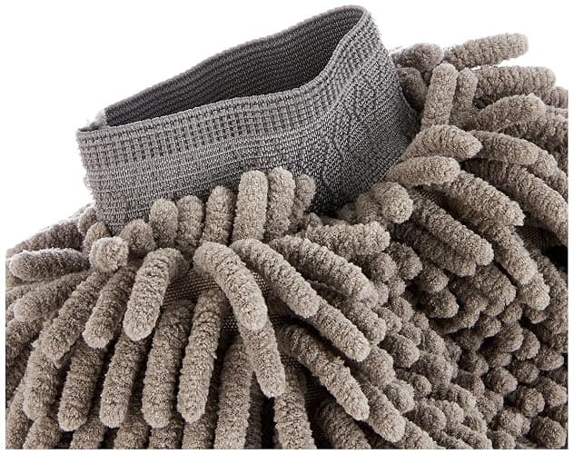 Amazon Basics Absorbent Microfiber Car Wash Drying Mitts, 2 Pack, Gray, 10.44" L x 9.06" W thumbnail 3