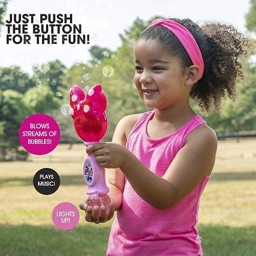 Little Kids Disney Minnie Mouse Light and Sound Musical Bubble Wand, Includes Bubble Solution, Plastic, Multi (2051) thumbnail 4