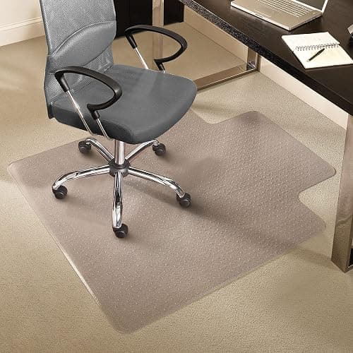 Staples Office Chair Mat, Clear Floor Mats with Lip, Medium-Pile Carpets, Extended Under-Desk Coverage, 48 x 36 Inch, Smooth Glide thumbnail 4