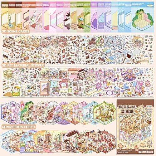 20 Sets DIY 3D Sticker Scene Collection Book thumbnail 4