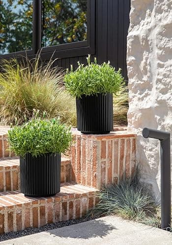 Veradek Demi Series Round Planter for Porch, Patio, Backyard | Durable Plastic-Stone Composite Material | Modern Décor for Tall Plants, Flowers thumbnail 2