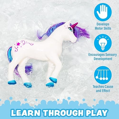 Tub Works® Mystic Color Unicorn™ | Color Changing Bath Toy for Kids & Toddlers | Magical Transformation in Warm Water | Kids Bath Toys, Toddler Bath Toys & Interactive Bathtub Toys for Creative Play thumbnail 5