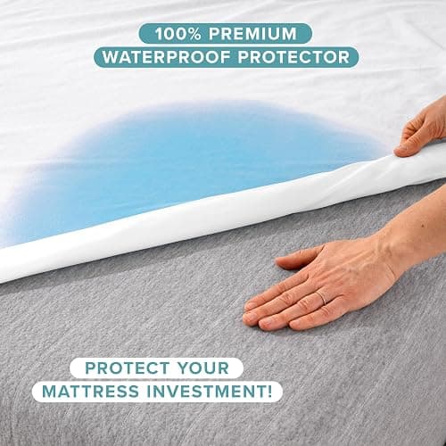 Bare Home Twin Extra Long Mattress Protector - 100% Waterproof & Breathable - Cooling Mattress Cover - Protects Against Spills - Vinyl Free - Dorm Essentials - Protect Your Mattress (Twin XL, White) thumbnail 2