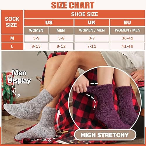 Fuzzy Socks Fluffy Thick Warm Winter Soft Cozy Plush Sleep Home Fleece Cabin Soft House Socks for Women Men thumbnail 6