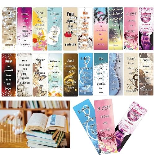 Music Inspired Bookmarks Fans Singer Book Marks Page Markers Paper Album Quotes Gift Bookmarks or Book Lovers Adults Teacher Women Funny Reading Gift - Image 1