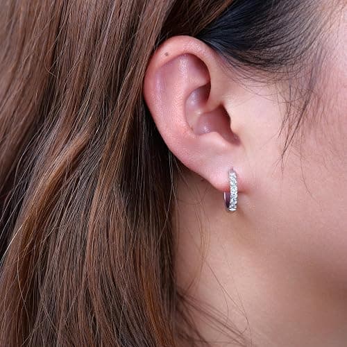 Limerencia G23 Pure Titanium Huggie Hoop Earrings, Hypoallergenic Cartilage Huggie Hoops Small Cubic Zirconia Cuff Earrings Mini Piercing Jewelry for Women Sensitive Ears thumbnail 8