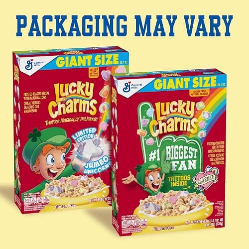 Lucky Charms Gluten Free Cereal with Marshmallows, Kids Breakfast Cereal, Made with Whole Grain, Giant Size, 26.1 oz thumbnail 3