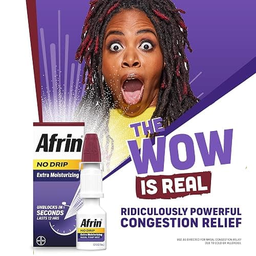 Afrin No Drip Extra Moisturizing 12 Hour Nasal Congestion Relief Pump Mist, Sinus Spray Decongestant - 15 mL thumbnail 5