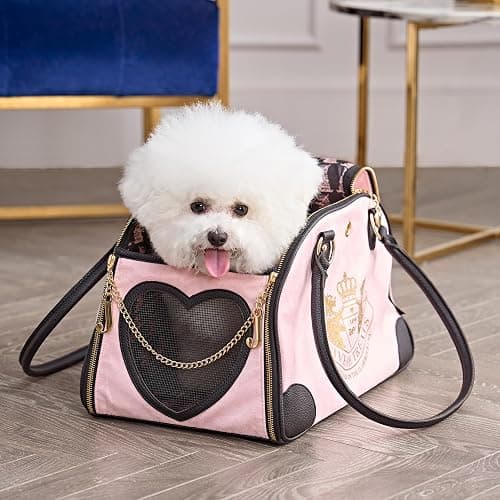Juicy Couture Give Me Treats Pet Carrier - Stylish Pink Travel Bag for Small Dogs and Cats - Image 1