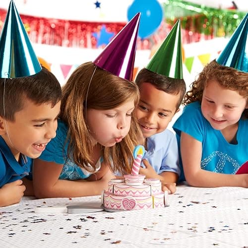 Melissa & Doug Triple-Layer Party Cake Wooden Play Food Set - Birthday Cake Pretend Food Play Set For Toddlers, Kids Ages 3+ - English Only - Toy thumbnail 2