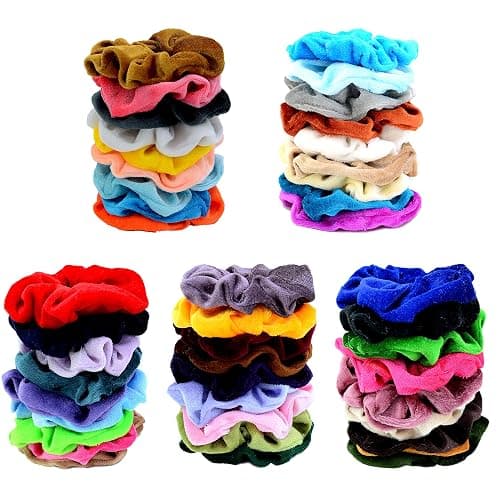 Chloven 45 Pcs Hair Scrunchies Velvet Elastics Hair Bands Scrunchy Hair Ties Ropes Scrunchie for Women Girls Hair Accessories - Great Gift for Holiday Seasons thumbnail 5