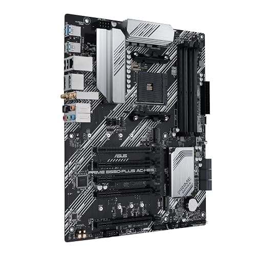 ASUS Prime B550-PLUS AC-HES AMD AM4 (3rd Gen Ryzen) ATX Motherboard (Dual M.2, PCIe4.0, WIFI5, 1Gb Ethernet, SATA 6 Gbps, USB 3.2 Gen 2 Type-C, Front USB 3.2 Gen 1 Type-C and CEC Tier II Ready) thumbnail 2