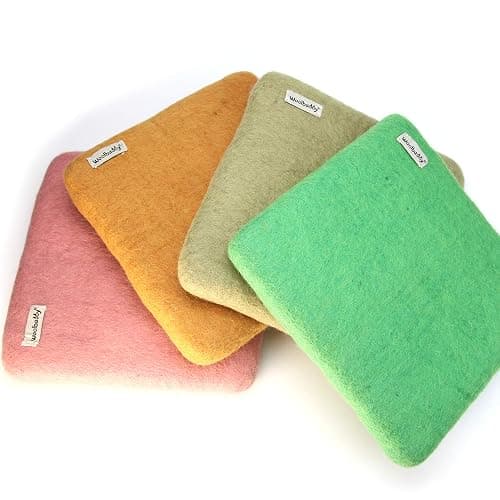 Woolbuddy Needle Felting Pad – Green Wool Mat 10x10x1.5" – Foam Alternative Base for 3D, Wet, & Dry Felting Crafts thumbnail 2