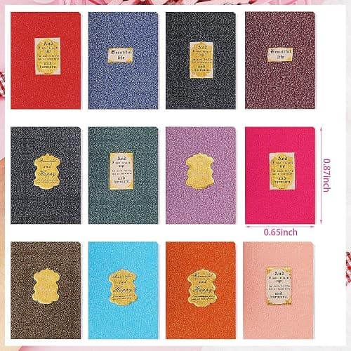 Skylety 24 Pieces 1:12 Scale Miniatures Dollhouse Books Assorted Miniatures Dollhouse Accessories Small Books Decoration Accessories Doll Toy Supplies(Label Style) thumbnail 3