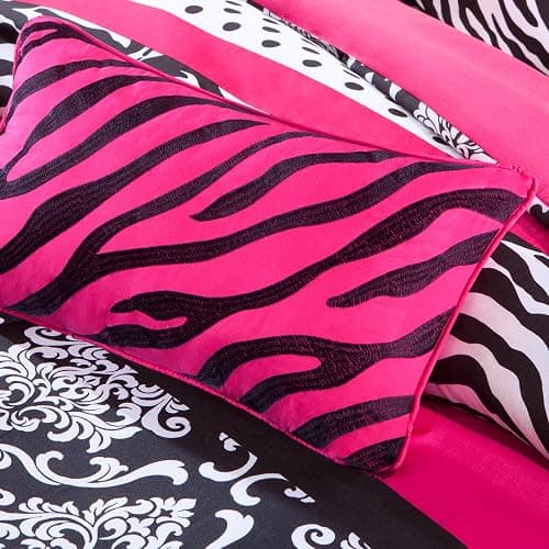 Intelligent Design Modern All Season Polka Dot Print, Vibrant Color Cozy Bedding Layer, Matching Sham, Decorative Pillow Comforter Set Fun Bedroom Décor, Twin/Twin XL, Pink thumbnail 5