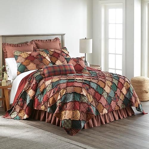 Donna Sharp Cotton Full/Queen Quilt - Campfire, 91" x 91" | Pieced and Patchwork Pattern, Fits Queen Size and Full Size Beds, Machine Washable thumbnail 2