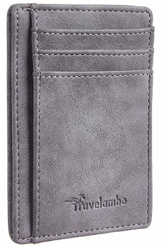 Travelambo Slim Wallet Front Pocket Minimalist Leather RFID Blocking Medium Size - Image 1