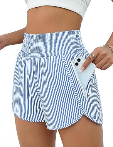 BMJL 2.5" Athletic Shorts for Women Comfy High Waisted Short with Pocket | zipper pocket,dolphin hem,elastic wide waistband,longer back,stretchy and quick-dry fabric,built-in liner,gym,workout,running - Image 1