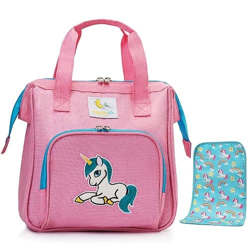HappyVk- Baby Doll Diaper Bag with Changing Pad- Doll Accessories - Unicorn | Realistic, Spacious & Comfortably Designed for Pretend Play, Reborn Doll Care Organizer for Travel, Playdates & Gift Giving - Image 1