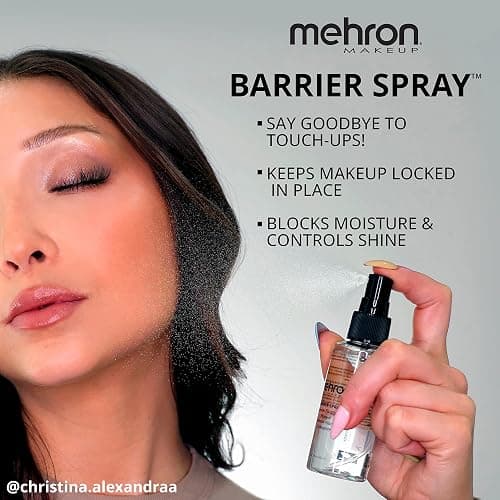 Mehron Makeup Barrier Spray | Makeup Setting Spray for Face 1 fl oz (29 ml) - 1 Ounce thumbnail 2