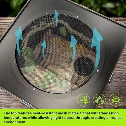 25 Gallon Reptile Tank Enclosure,16x16x24 Reptile Terrarium Acrylic Front Opening with Metal Translucent Mesh Top for Crested Gecko Lizards, Snakes, Chameleon thumbnail 4