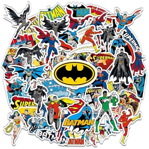 Superhero Stickers for Water Bottles – 50PCS Cool Comic Hero Stickers | Waterproof Vinyl Decals for Laptop, Skateboard, Phone, Luggage, Scrapbook, Party Favors, Birthday Gifts for Kids Teens Adults - Image 1