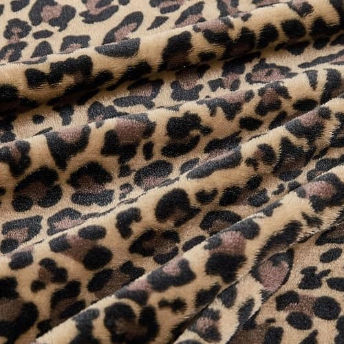 Edenleaf Leopard Print Blanket Fleece Throw for Bed Sofa Travel and Camping, Super Soft Cozy Fluffy Plush Cheetah Print Blanket for All Seasons 50"x60" (Mocha Brown) thumbnail 8